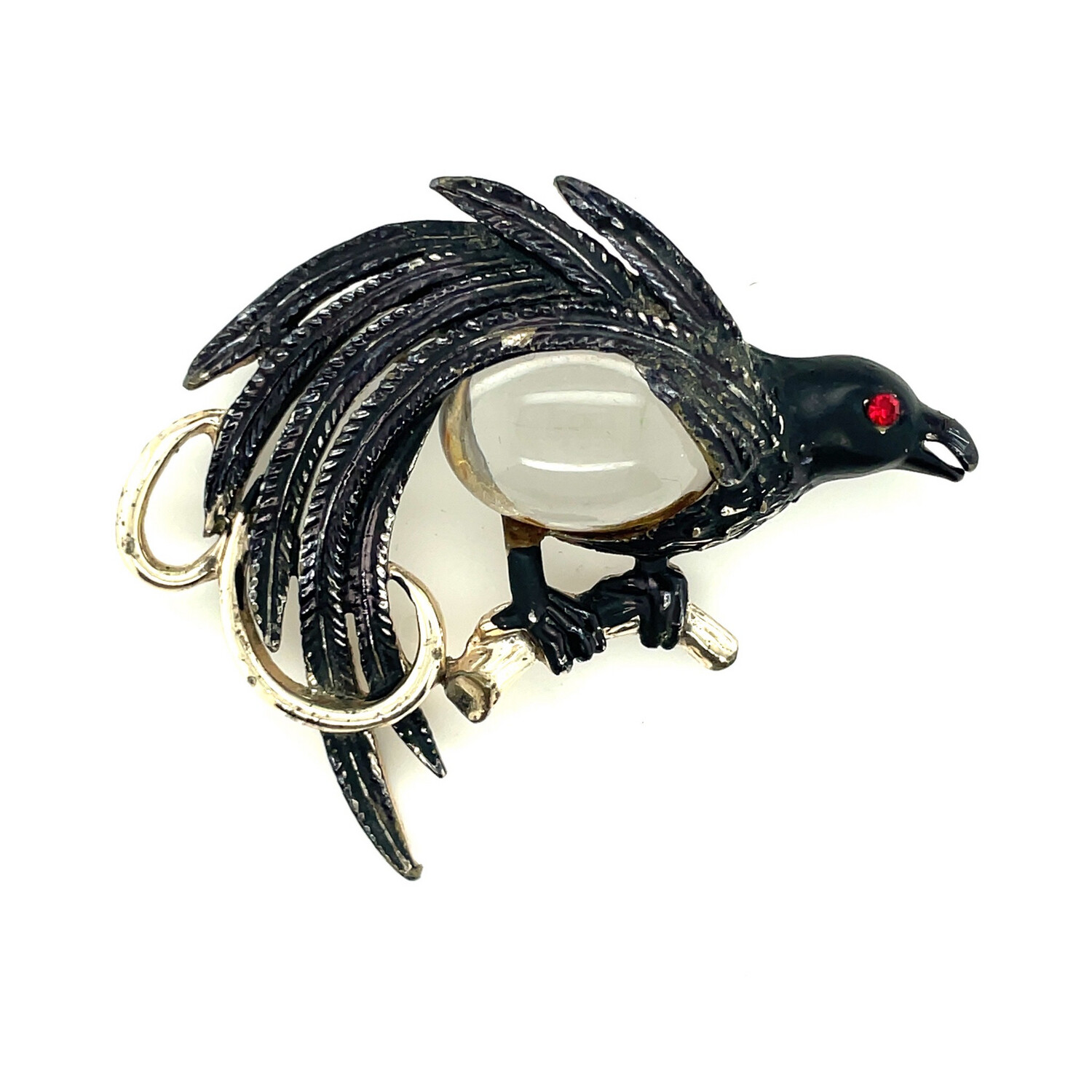 Vintage Raven Jelly Belly Pin 1940’s