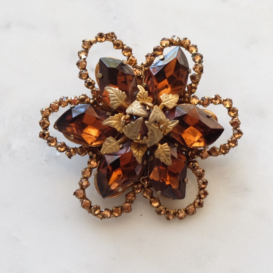 Vintage Miriam Haskell Crystal Flower 1950’s