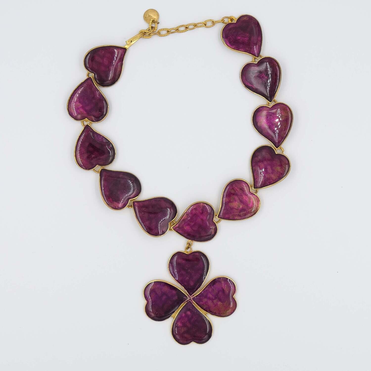 Yves Saint Laurent Purple Hearts Necklace
