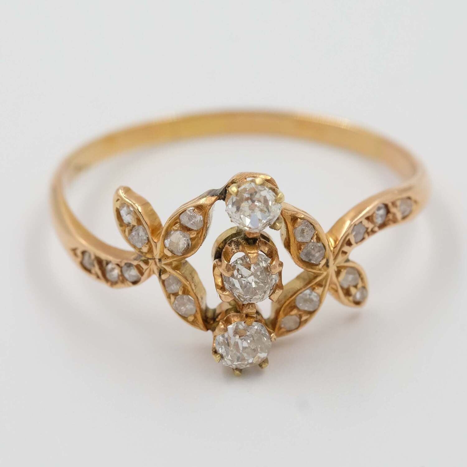 Antique Rose Cut Diamond Solid Gold Ring
