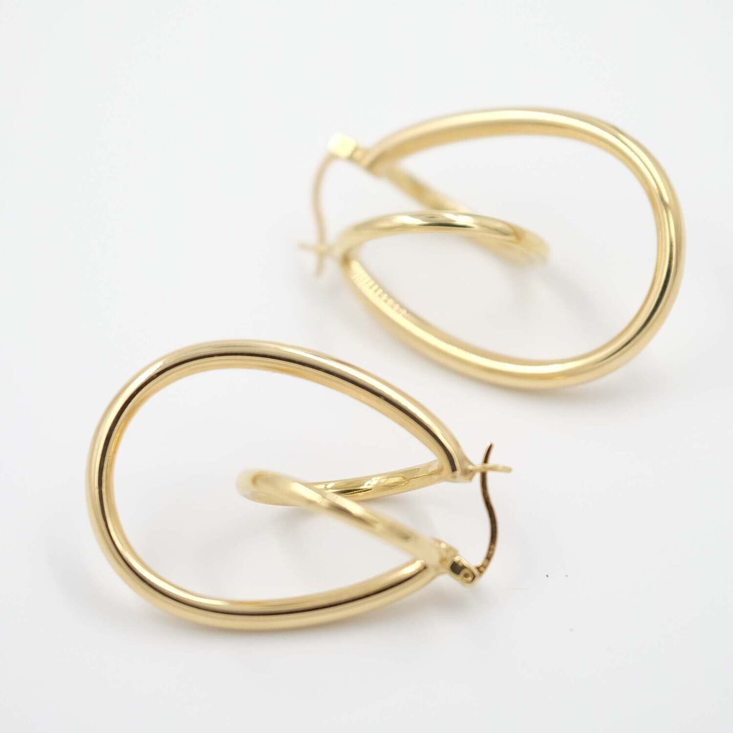 Vintage Abstract 14K Yellow Gold Earrings