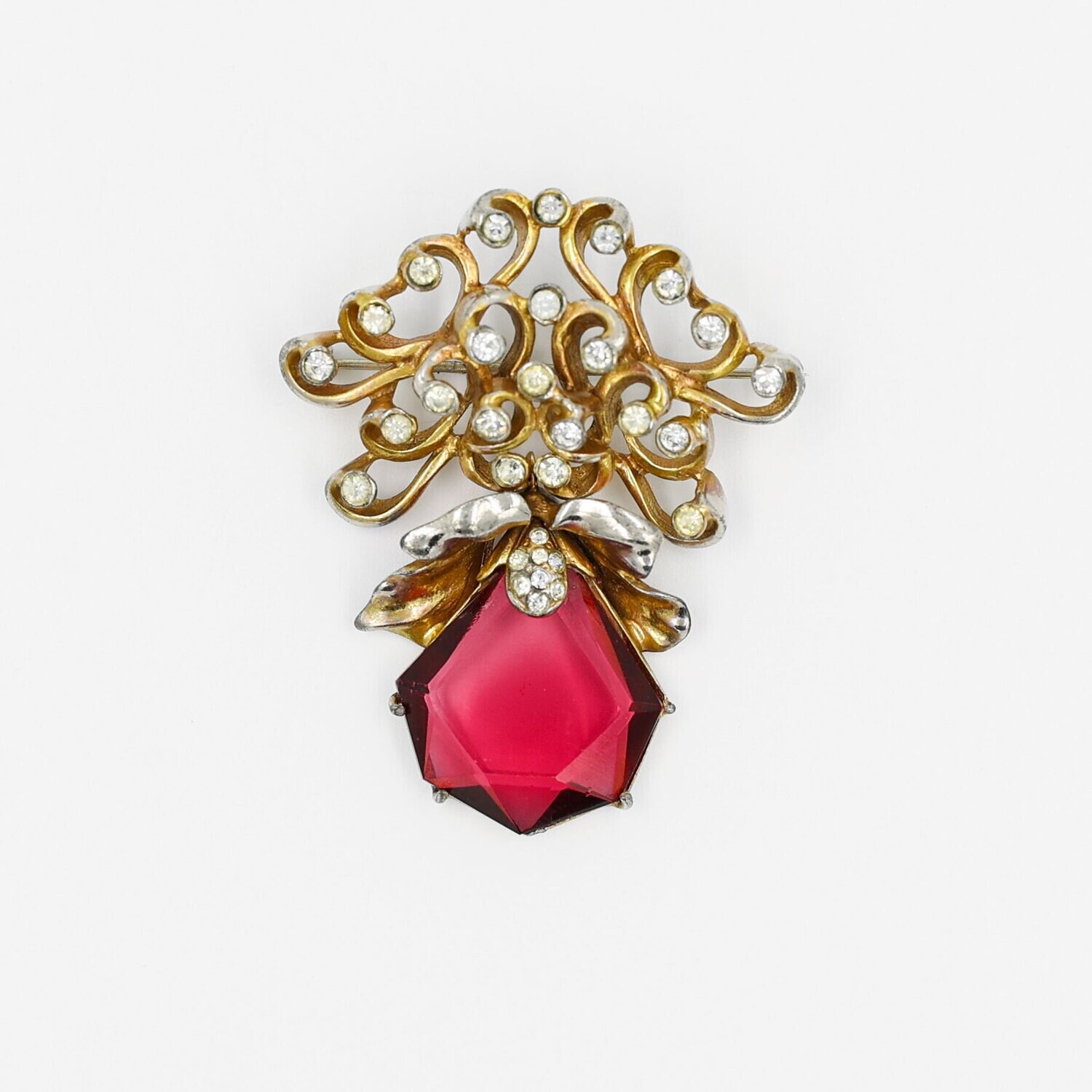 Jeweled Dangle Vintage Pin Glass Set