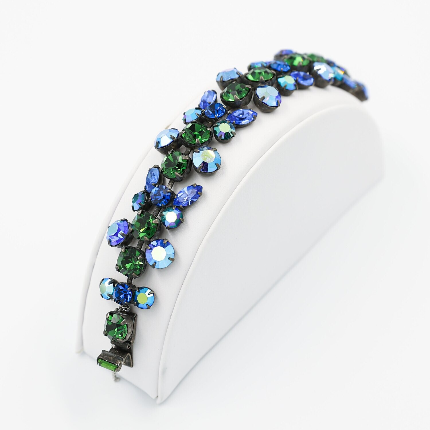 Vintage Regency Blue Green Crystal Bracelet