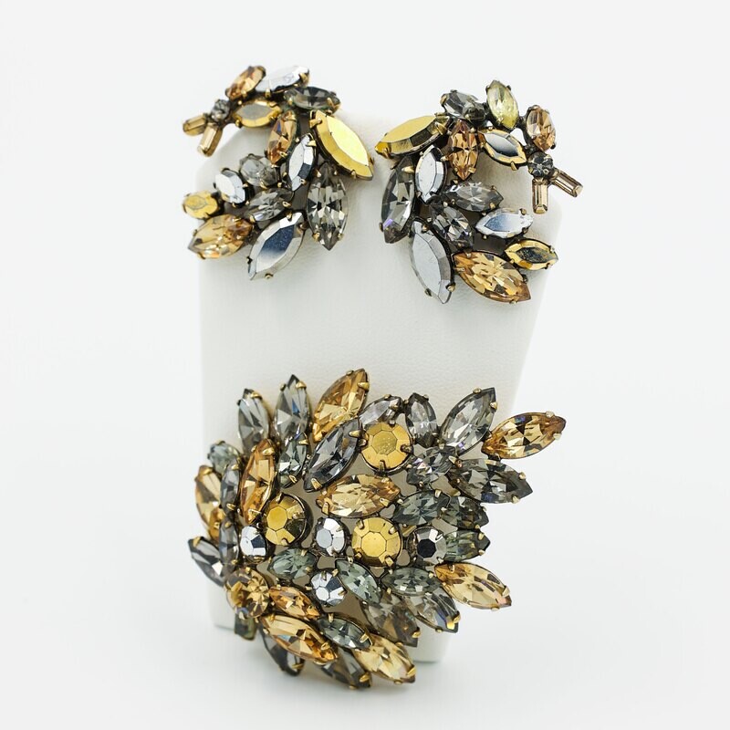 Vintage Regency Brooch and Earrings Set