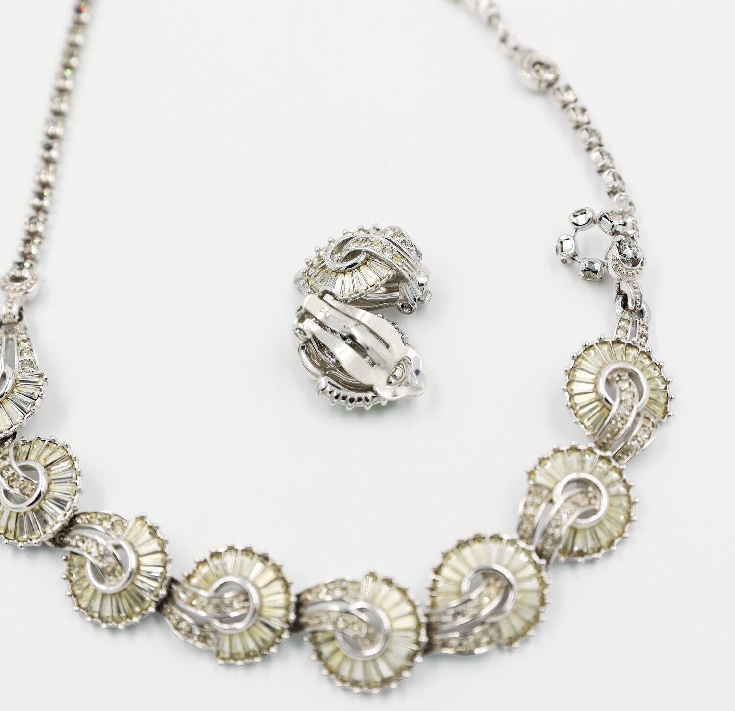 Pennino Art Deco Necklace and Earrings Set