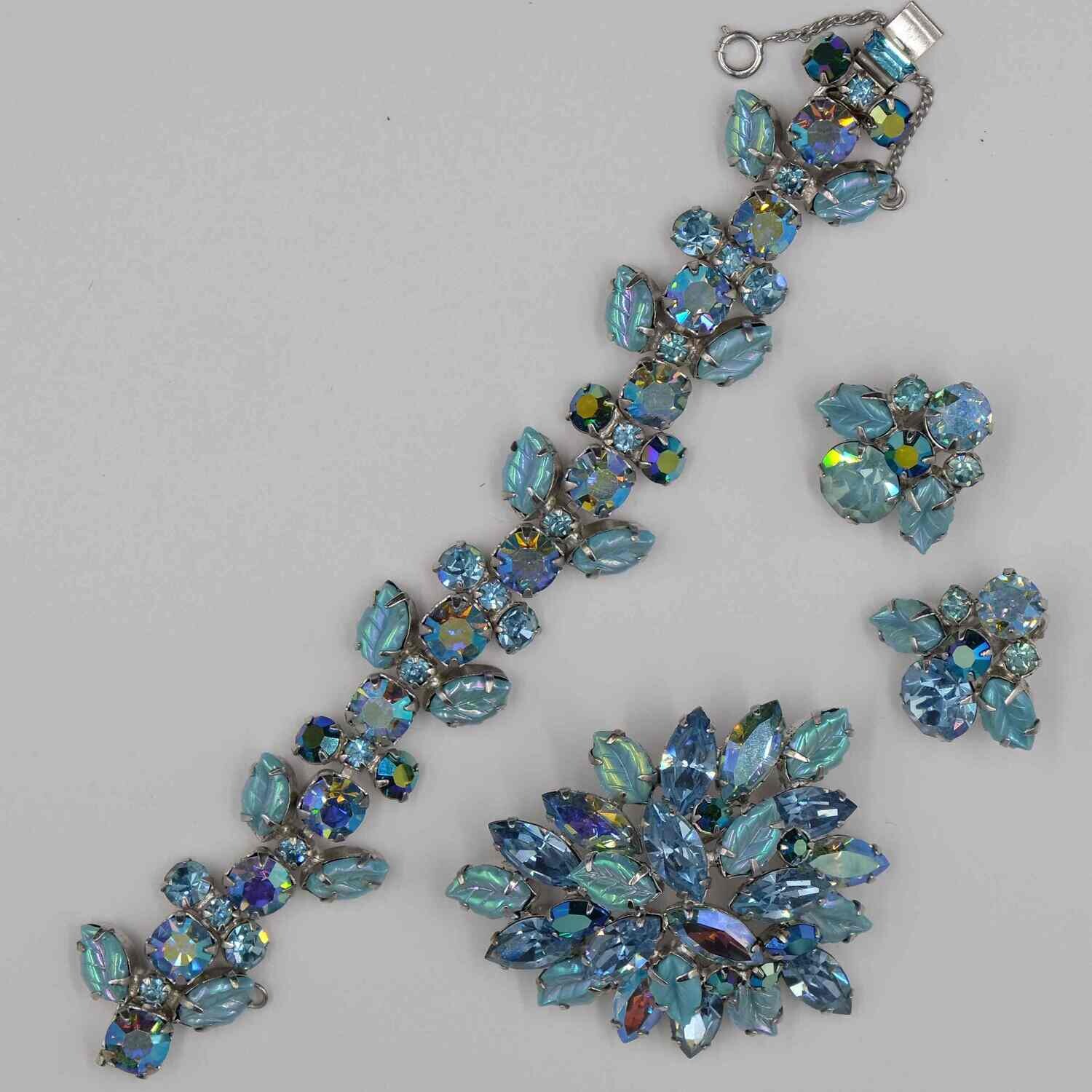 Regency Blue Rhinestones 3pc Set