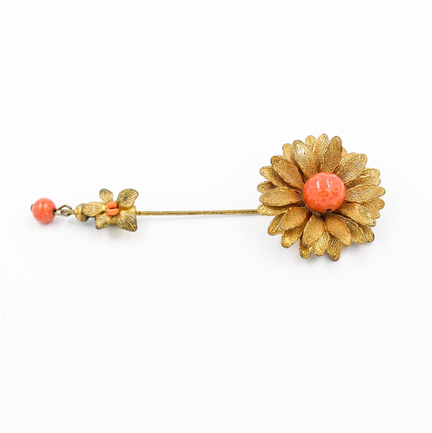 Miriam Haskell Orange Flower Stick Pin