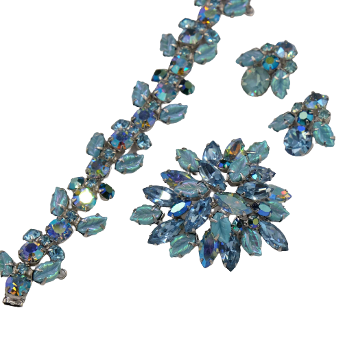 Regency Blue Rhinestones 3pc Set