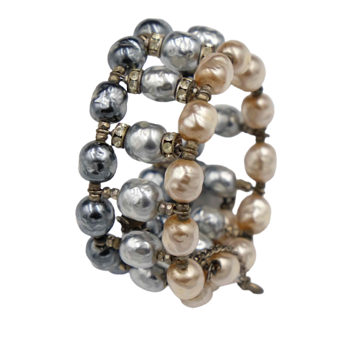 Miriam Haskell Grey Baroque Pearls Bracelet