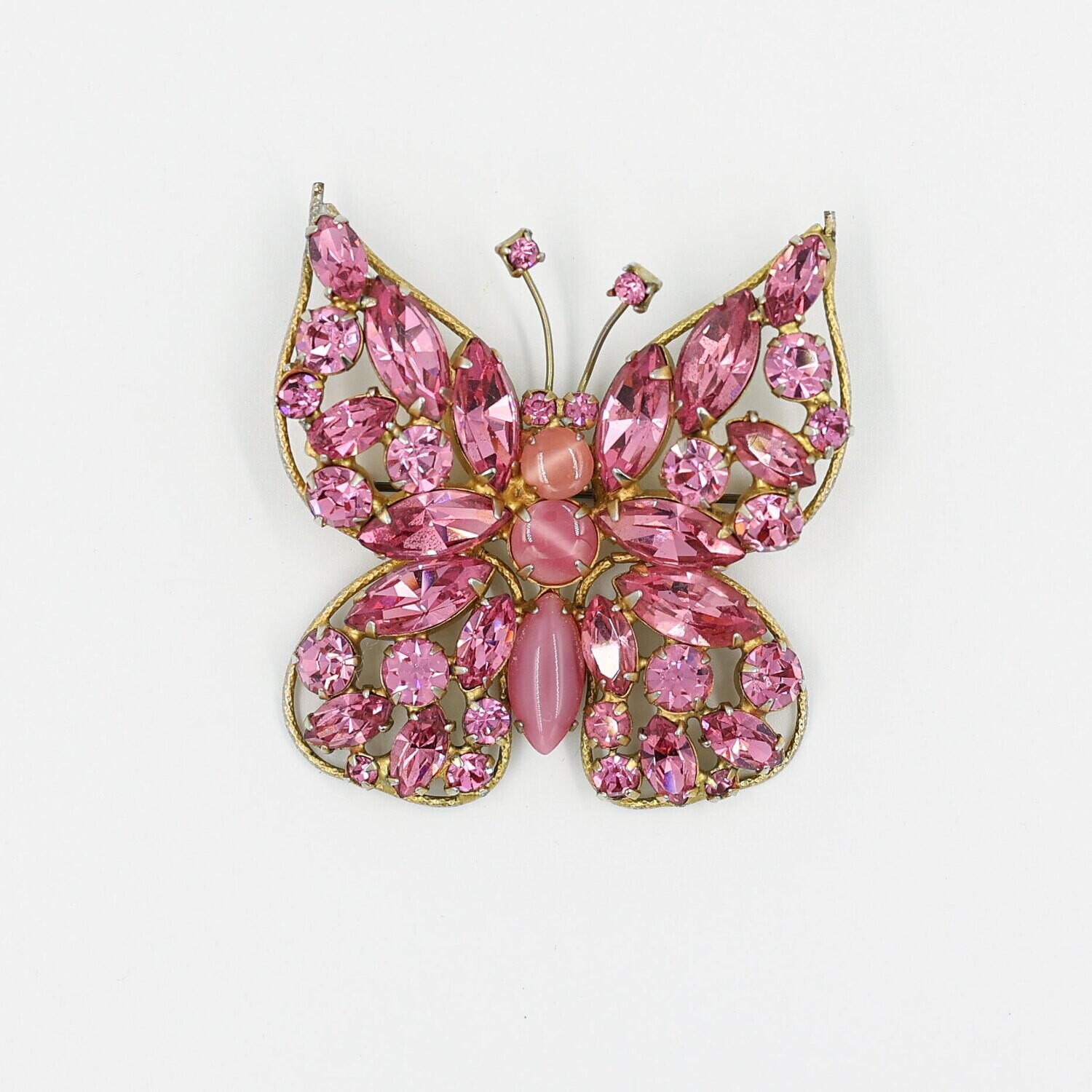 Regency Pink Butterfly Pin 1950s