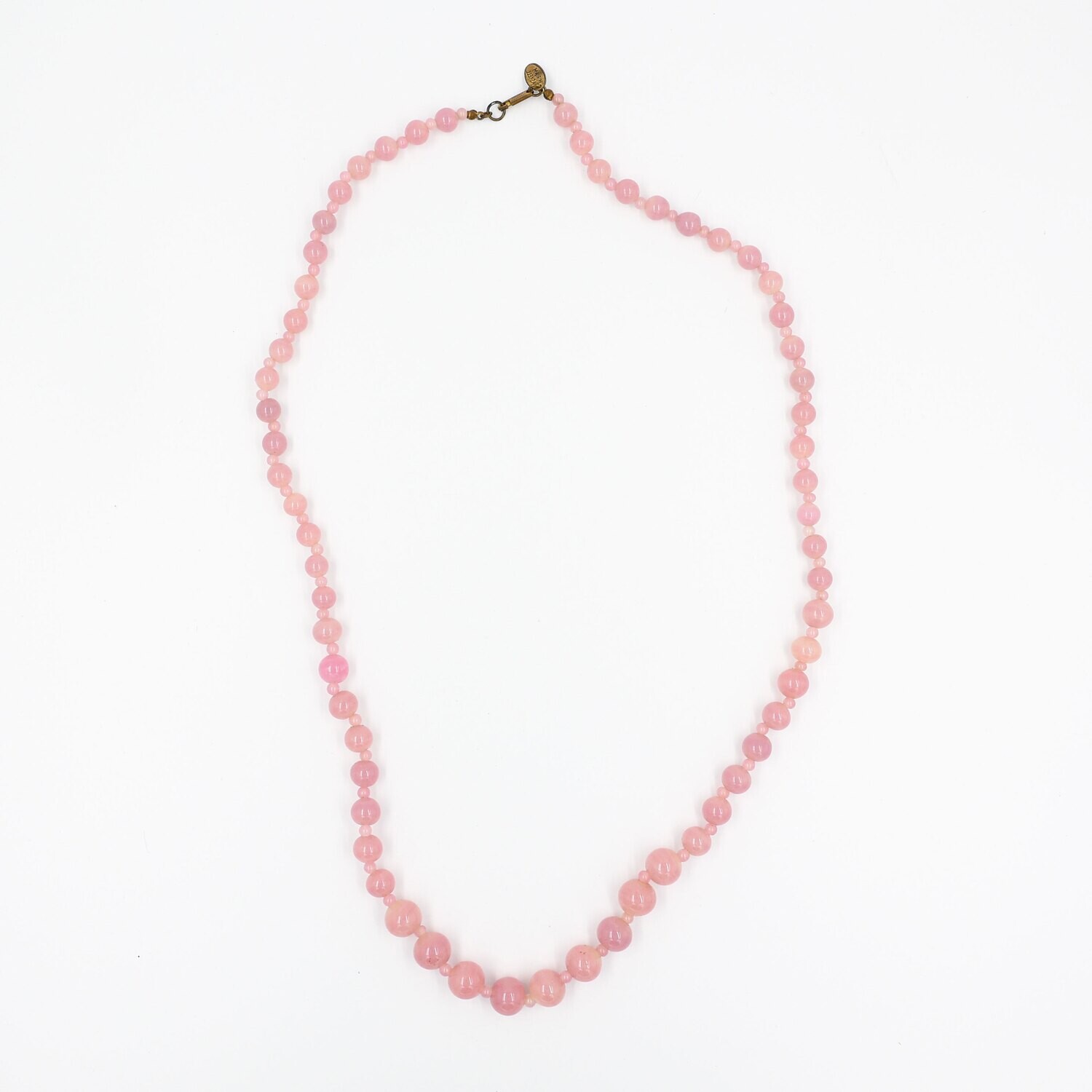 Miriam Haskell Pink Glass Necklace