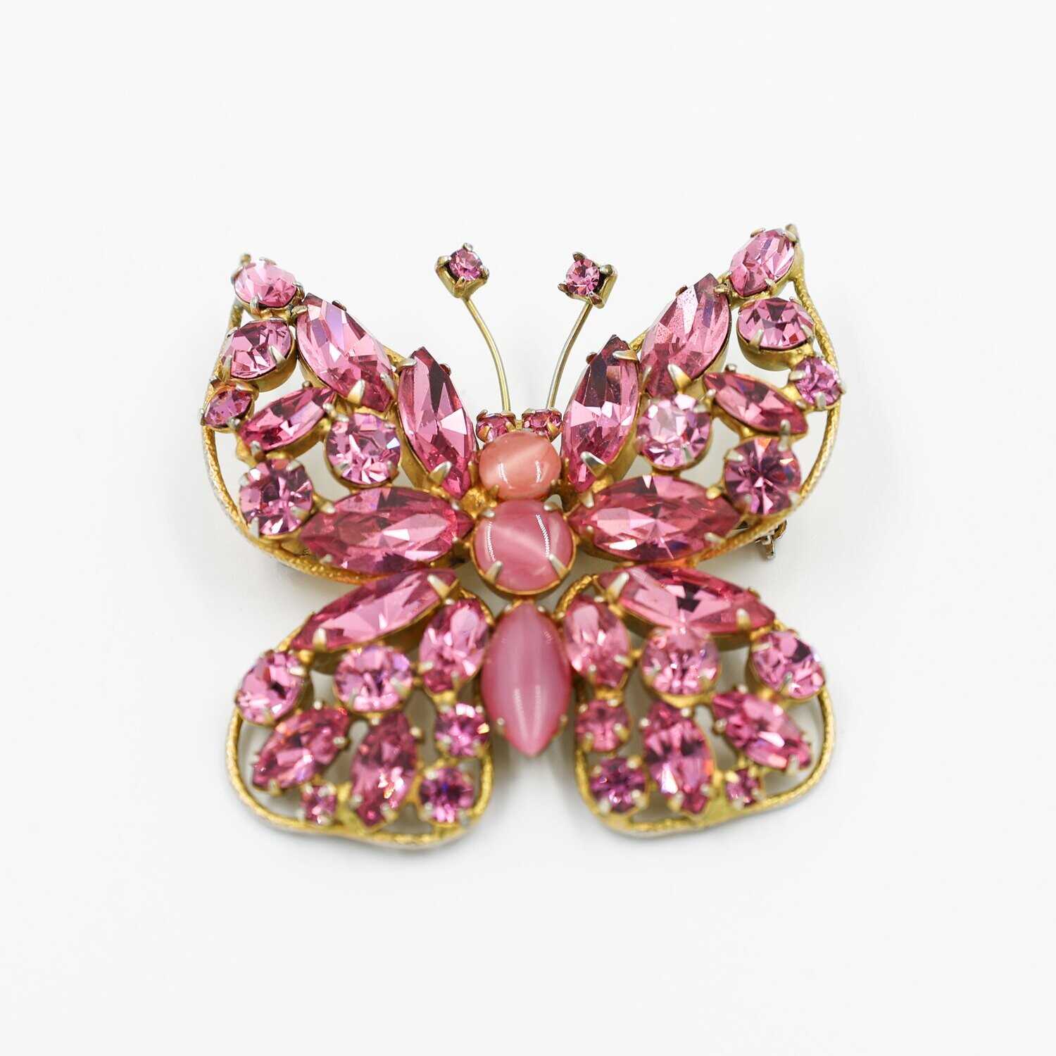 Regency Pink Butterfly Pin 1950s