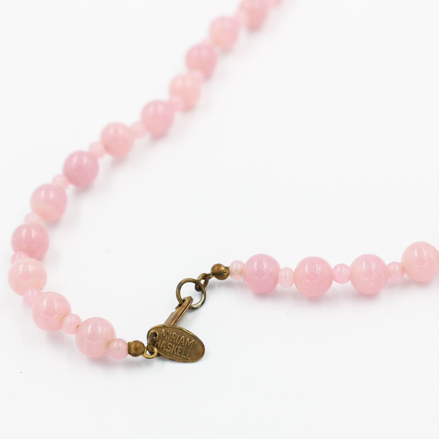 Miriam Haskell Pink Glass Necklace