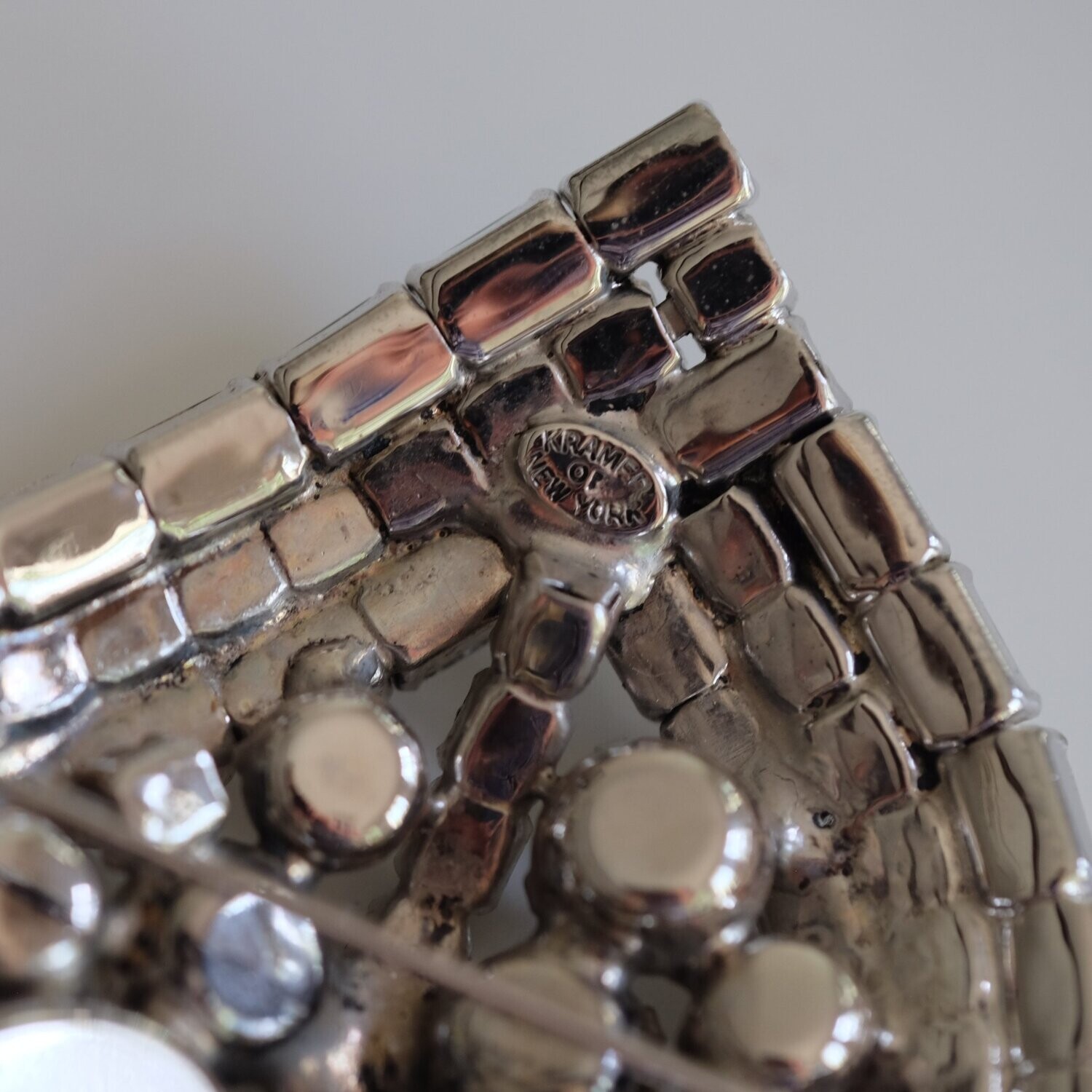 Kramer of New York Clear Rhinestones Brooch 1950&#39;s