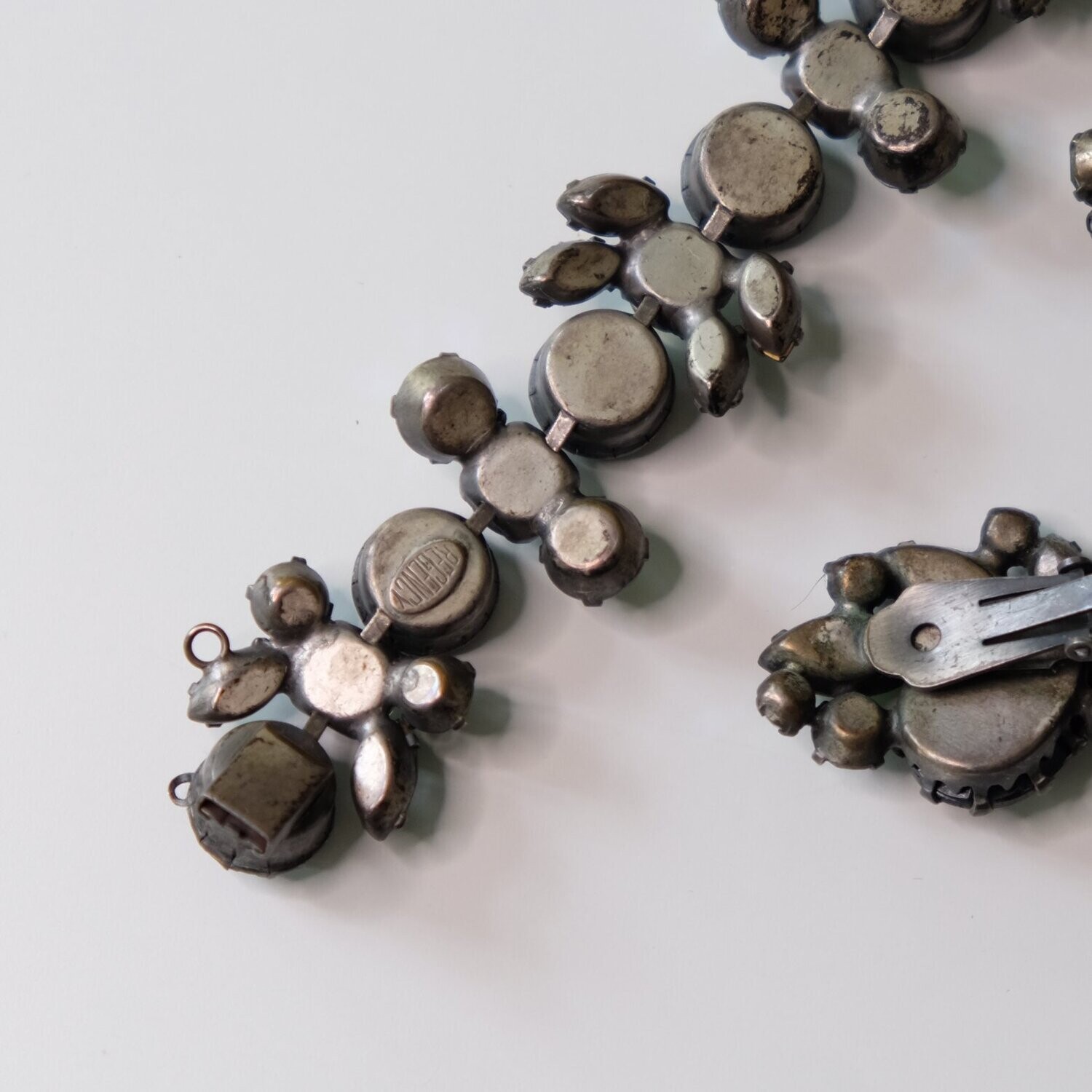 Regency 3pc set - bracelet, brooch and earrings 1950&#39;s