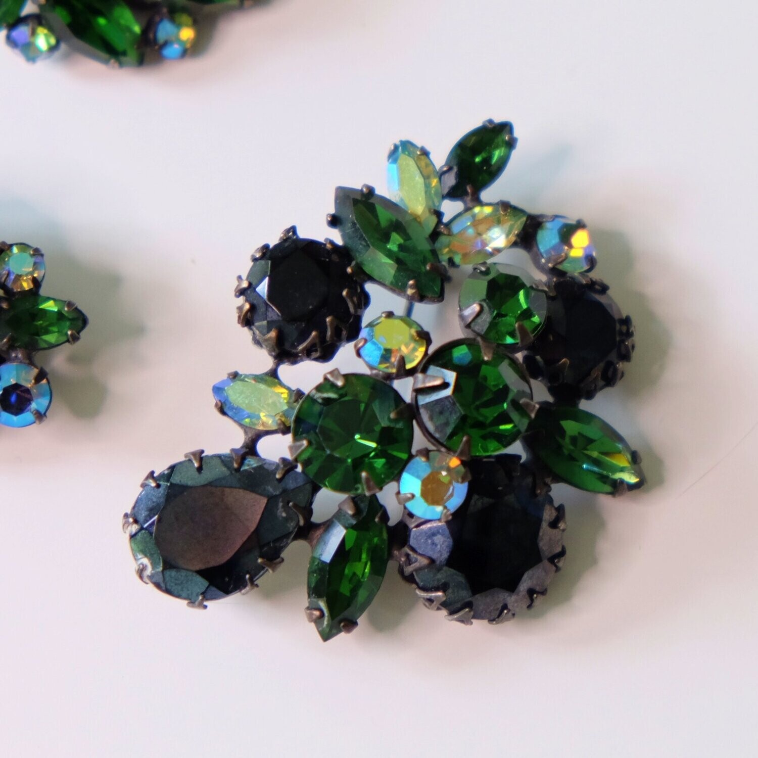 Regency 3pc set - bracelet, brooch and earrings 1950&#39;s
