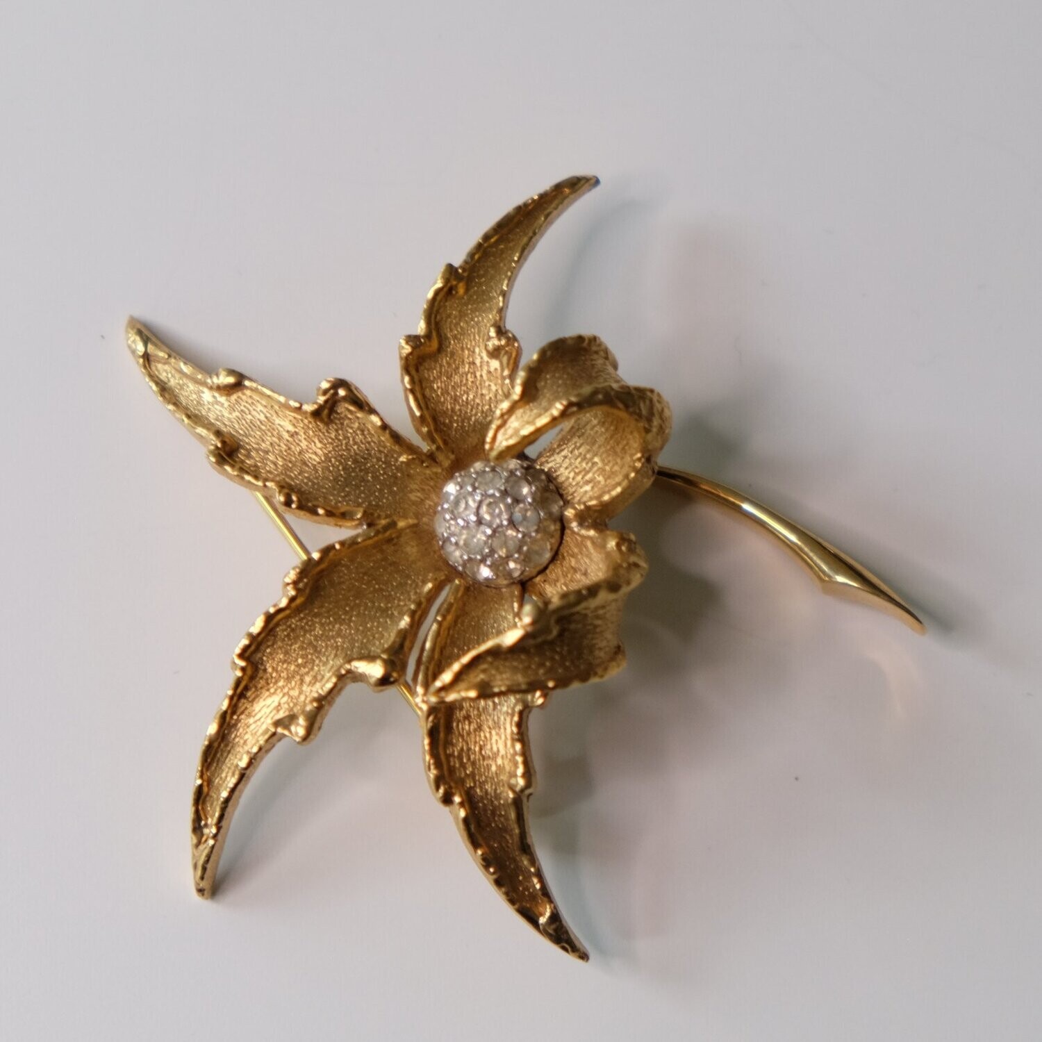 Vintage Jomaz Gold Tone Flower Pin 1960's