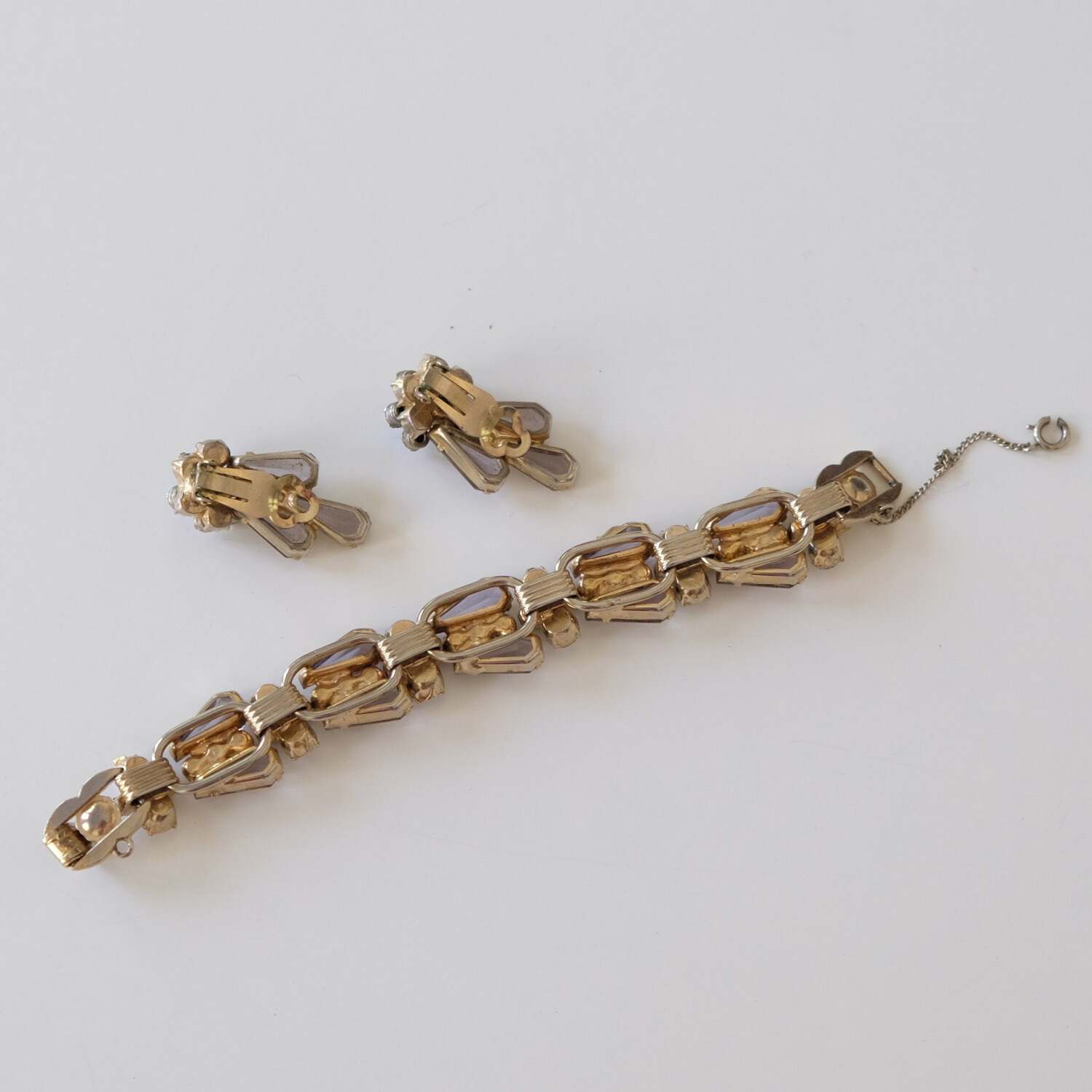 Juliana Lavender Bracelet and Earrings Set 1950’s