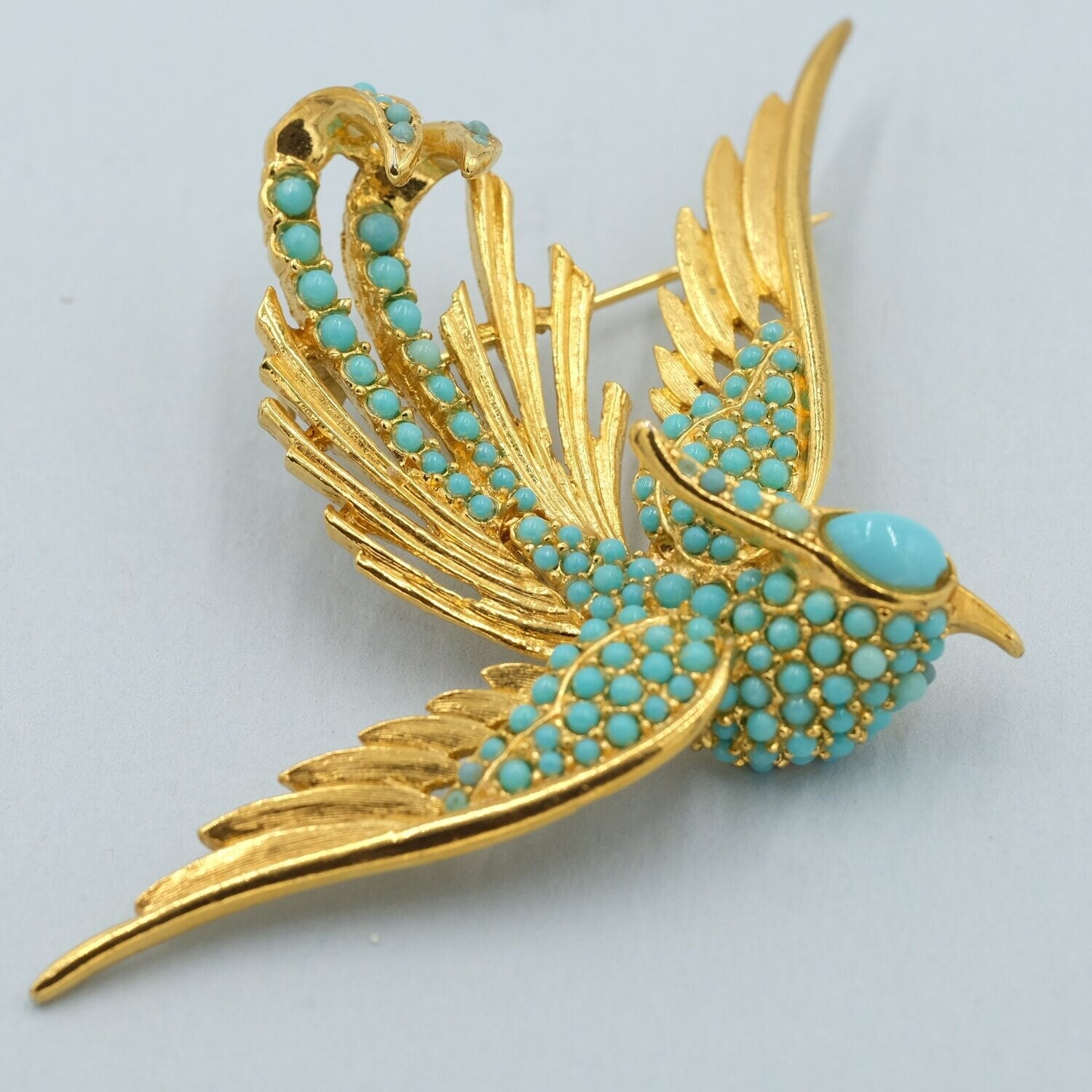 Vintage Sphinx Blue Bird Brooch 1960&#39;s