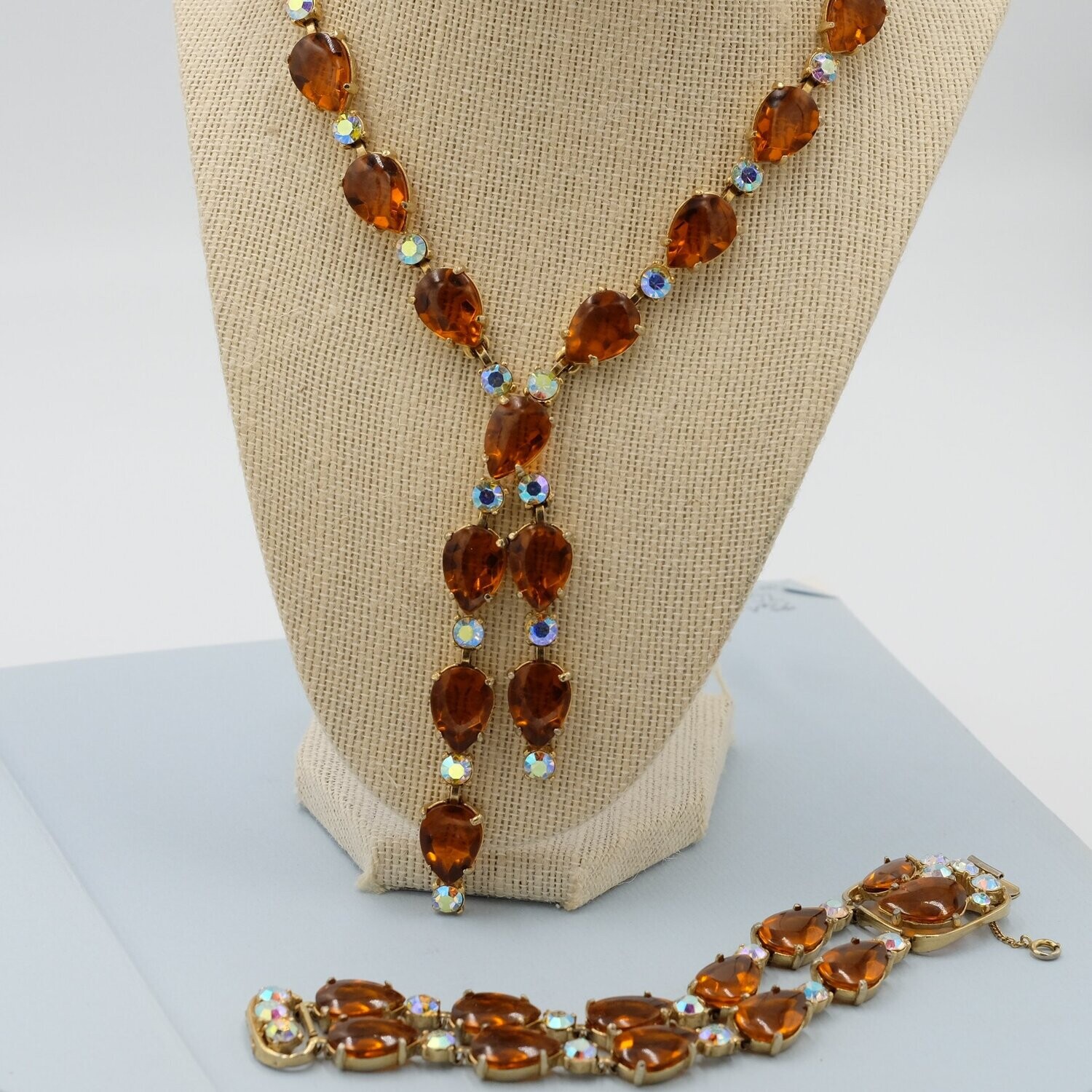 Vintage Selro Set Necklace and Bracelet Signed 1950&#39;s
