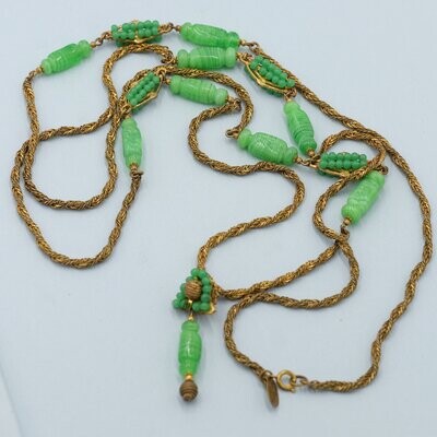 Miriam Haskell Unusual Long Necklace 1970's