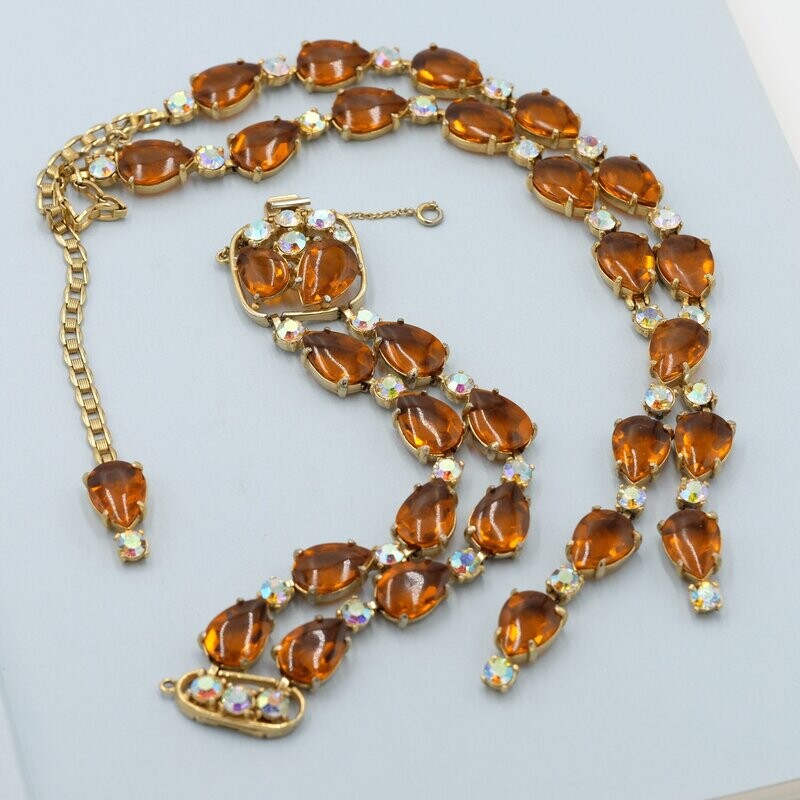 Vintage Selro Set Necklace and Bracelet Signed 1950&#39;s