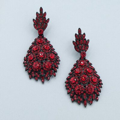 Thelma Deutsch Ruby Red Clip On Earrings