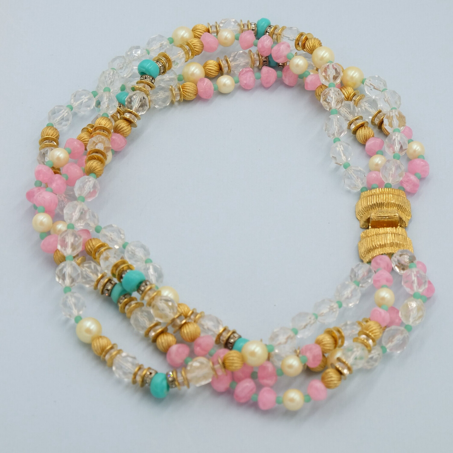 Gay Boyer Vintage Plastic Beads Necklace 