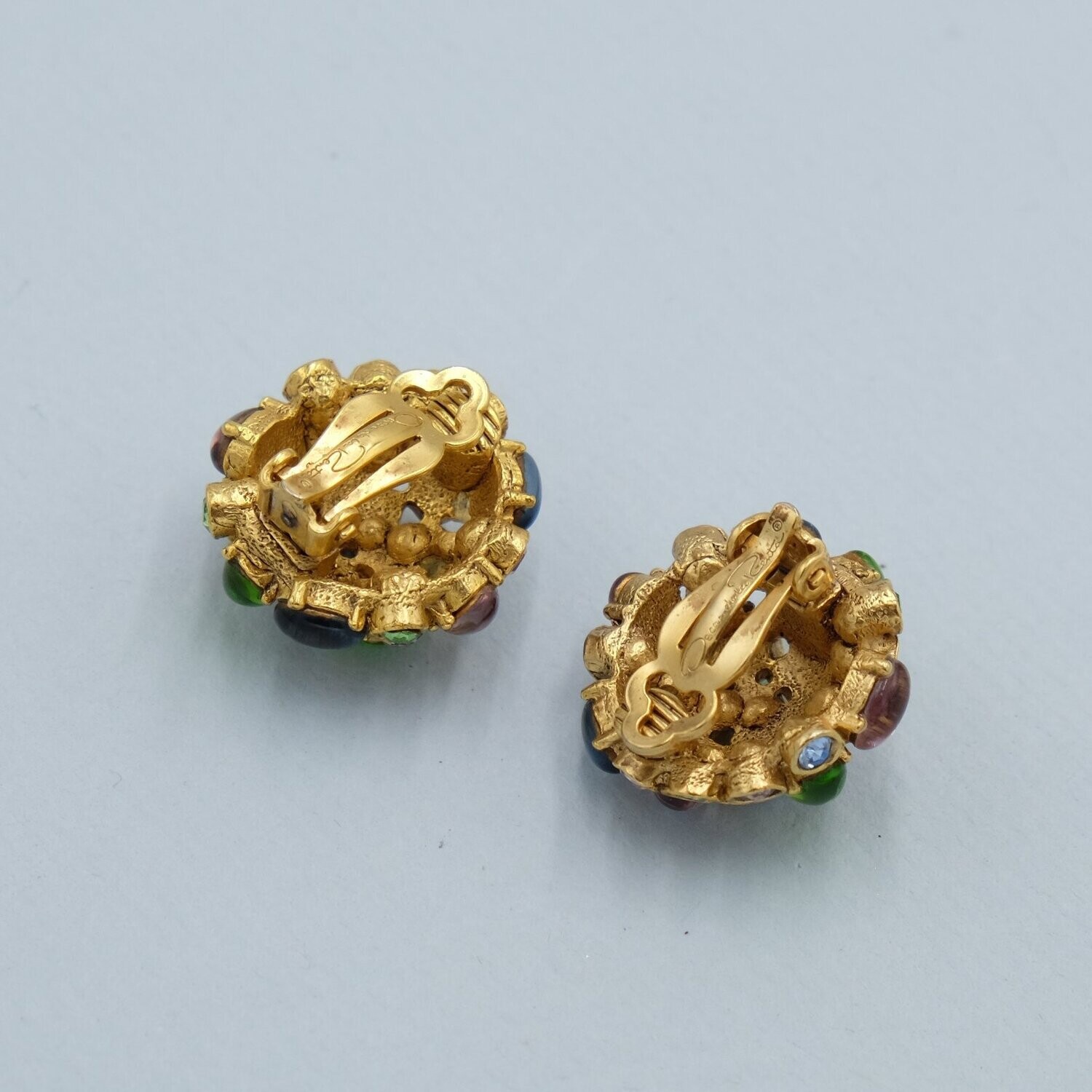 Vintage Oscar de la Renta Pastel Earrings 1980&#39;s