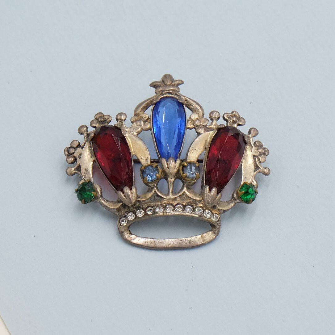 Vintage Sterling Crown Pin 1940’s