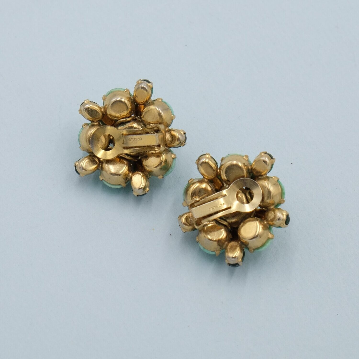 Schreiner Green Earrings 1960&#39;s