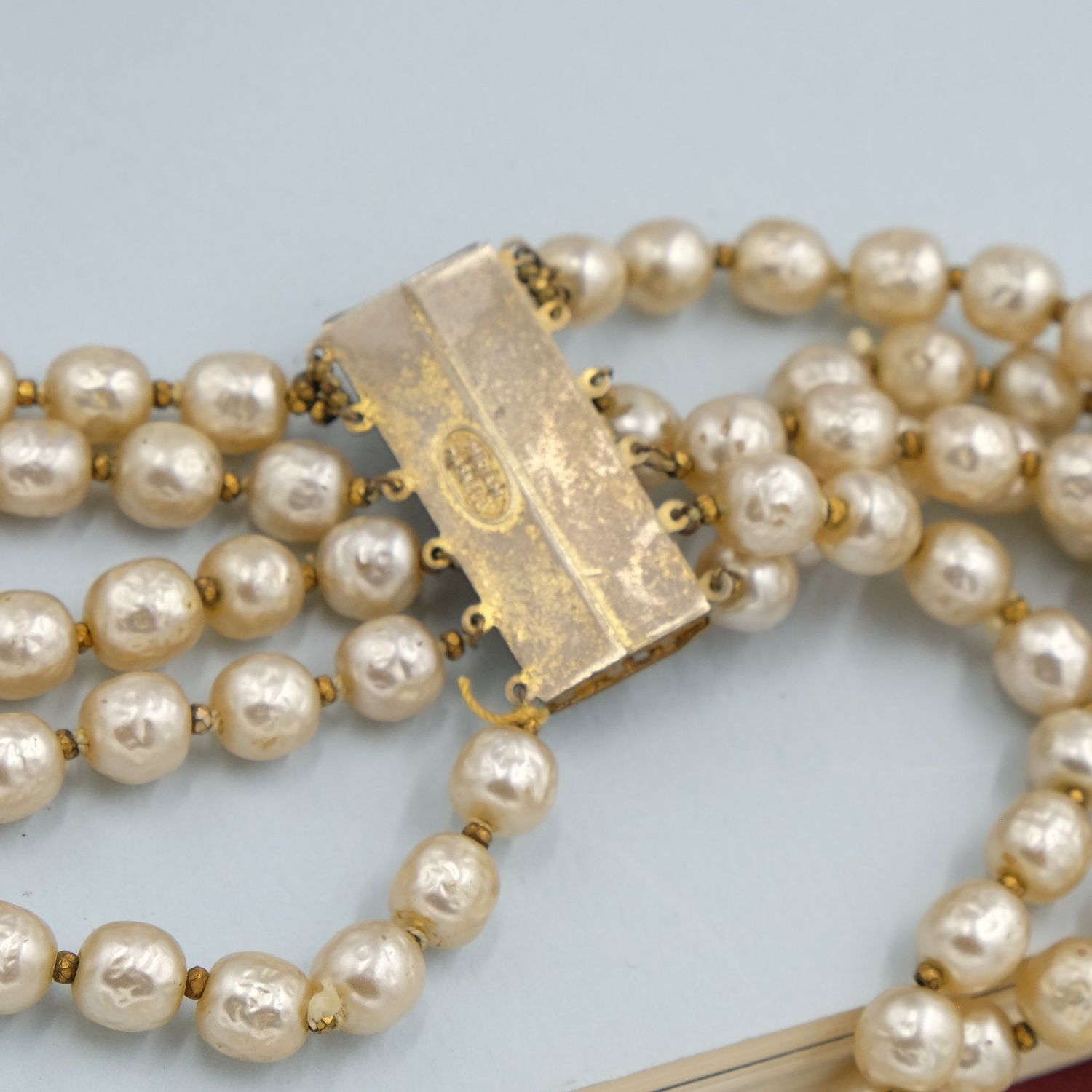 Miriam Haskell 5 row Baroque Pearls Statement Necklace 1950&#39;s