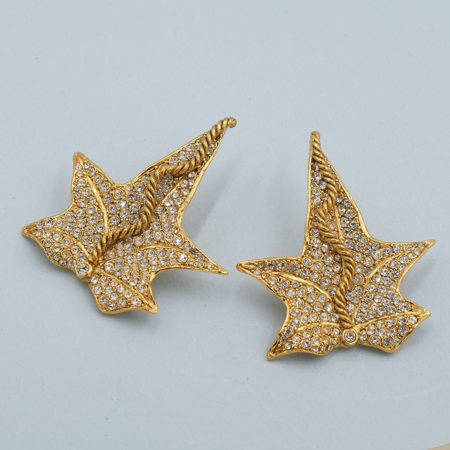 Christian Dior Boutique Leaves Earrings 1980’s