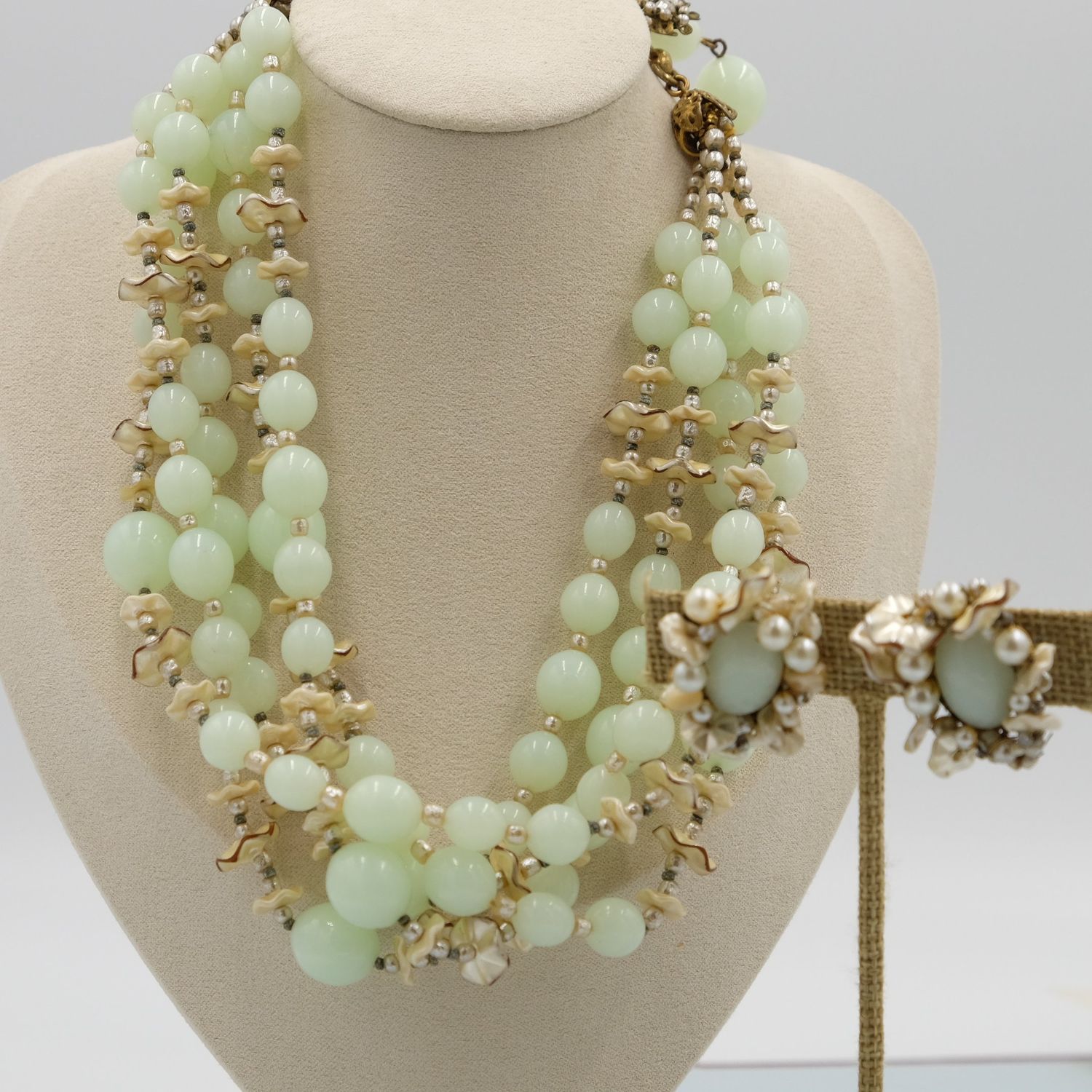 Miriam Haskell Necklace and Earrings Seaweed set 1960&#39;s