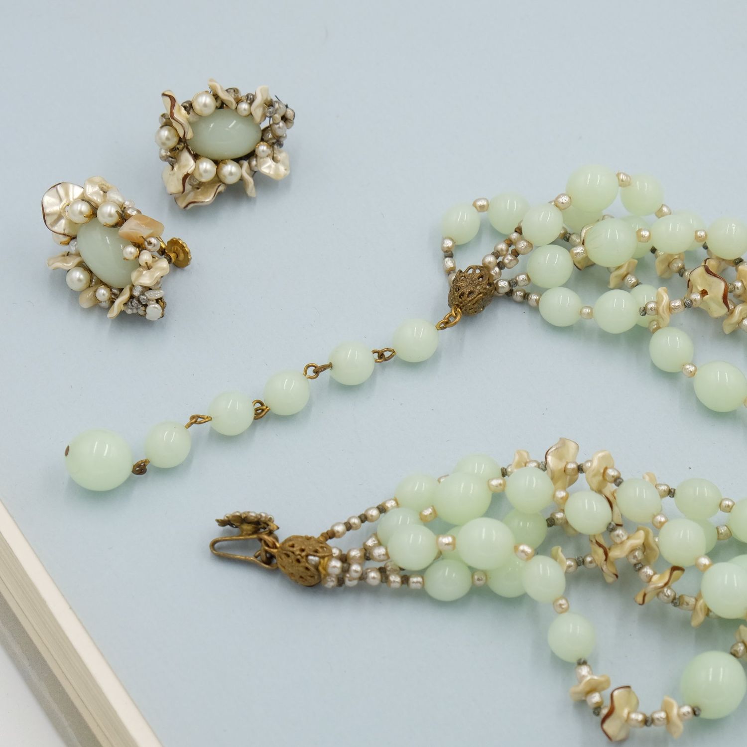 Miriam Haskell Necklace and Earrings Seaweed set 1960&#39;s