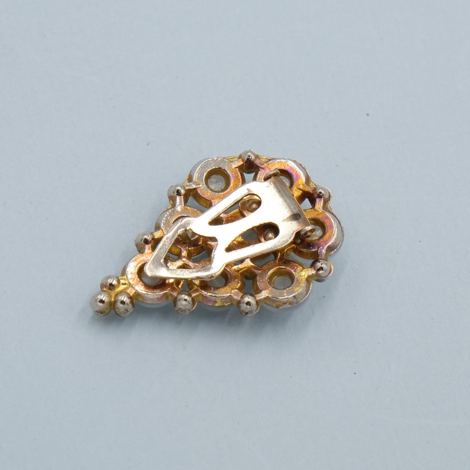 Tiny Faux Moonstone Dress Clip 1930&#39;s