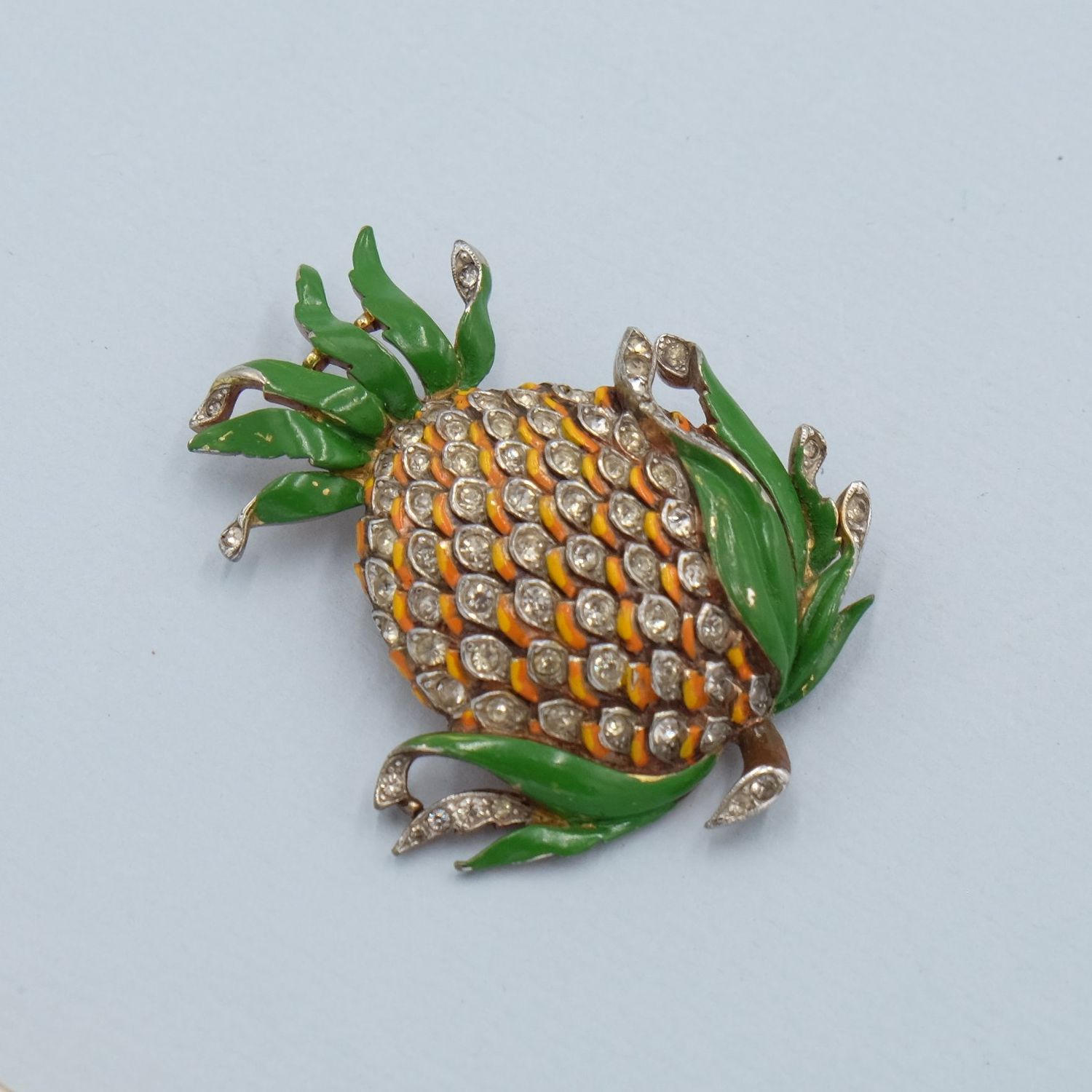 Trifari Collectible Pineapple Dress Clip 1940&#39;s