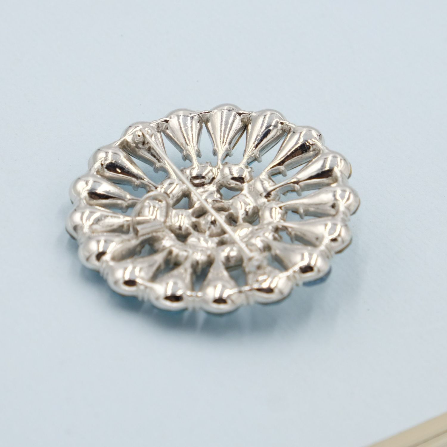 Vintage Round Blue and Clear Rhinestones 1960’s