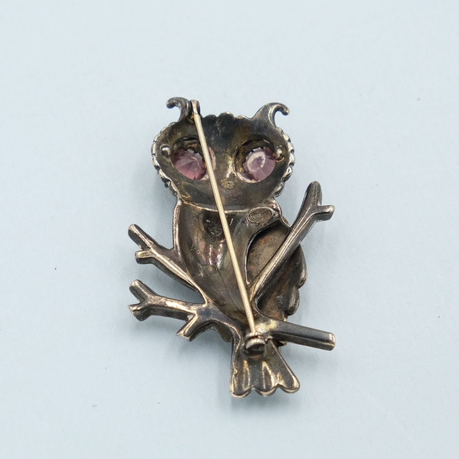Vintage Sterling Owl Pin 1940’s