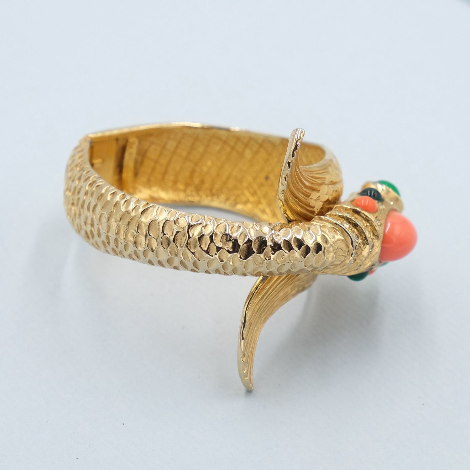 Vintage Castlecliff Koi Fish Clamper Bracelet 1980’s