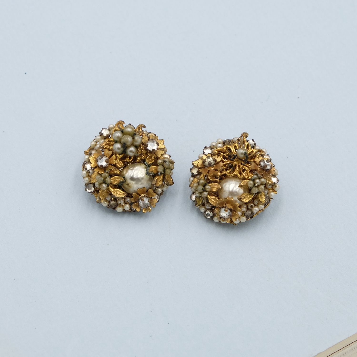 Vintage DeMario Seed Pearl Earrings 1950’s