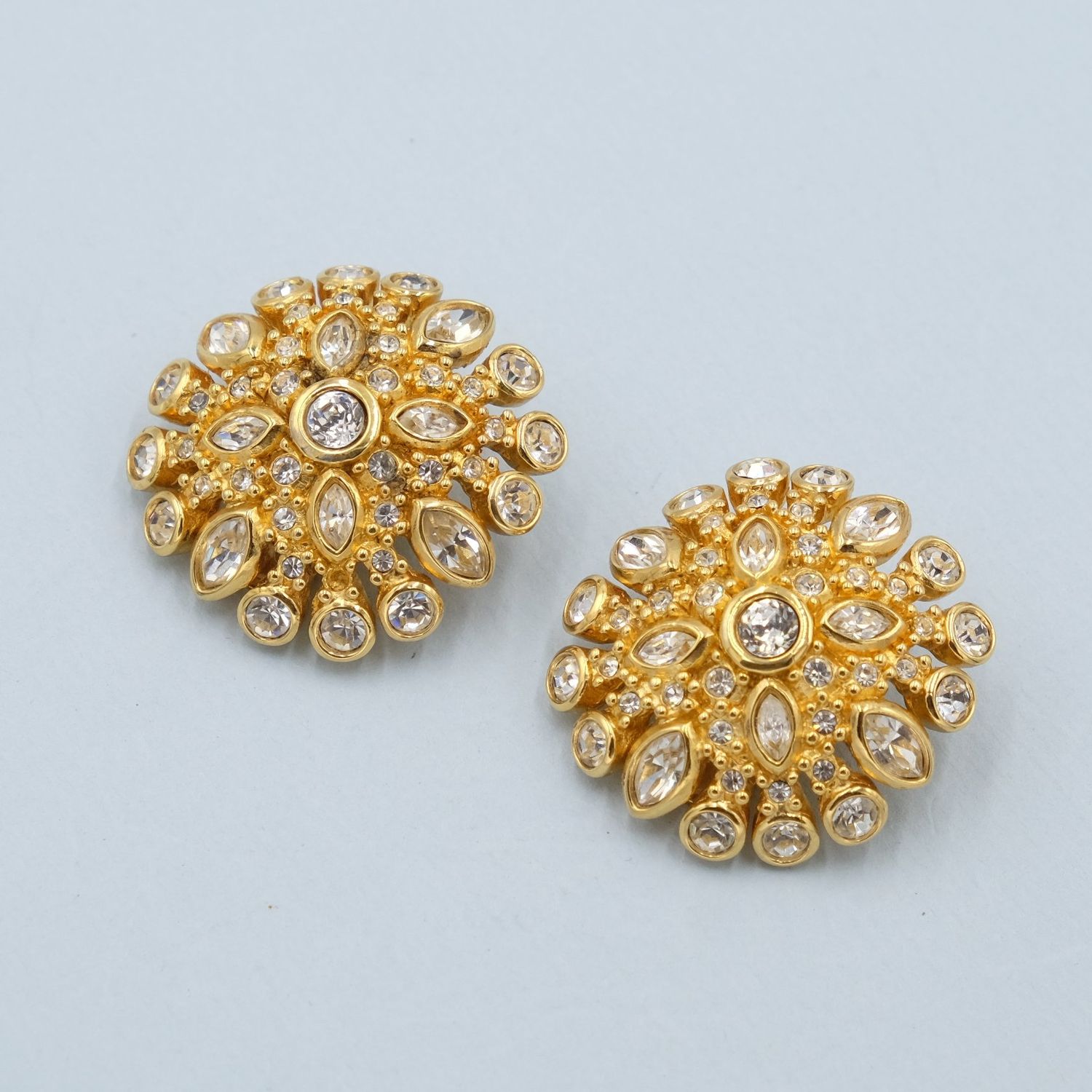Christian Dior Large Rhinestone Earrings 1980&#39;s