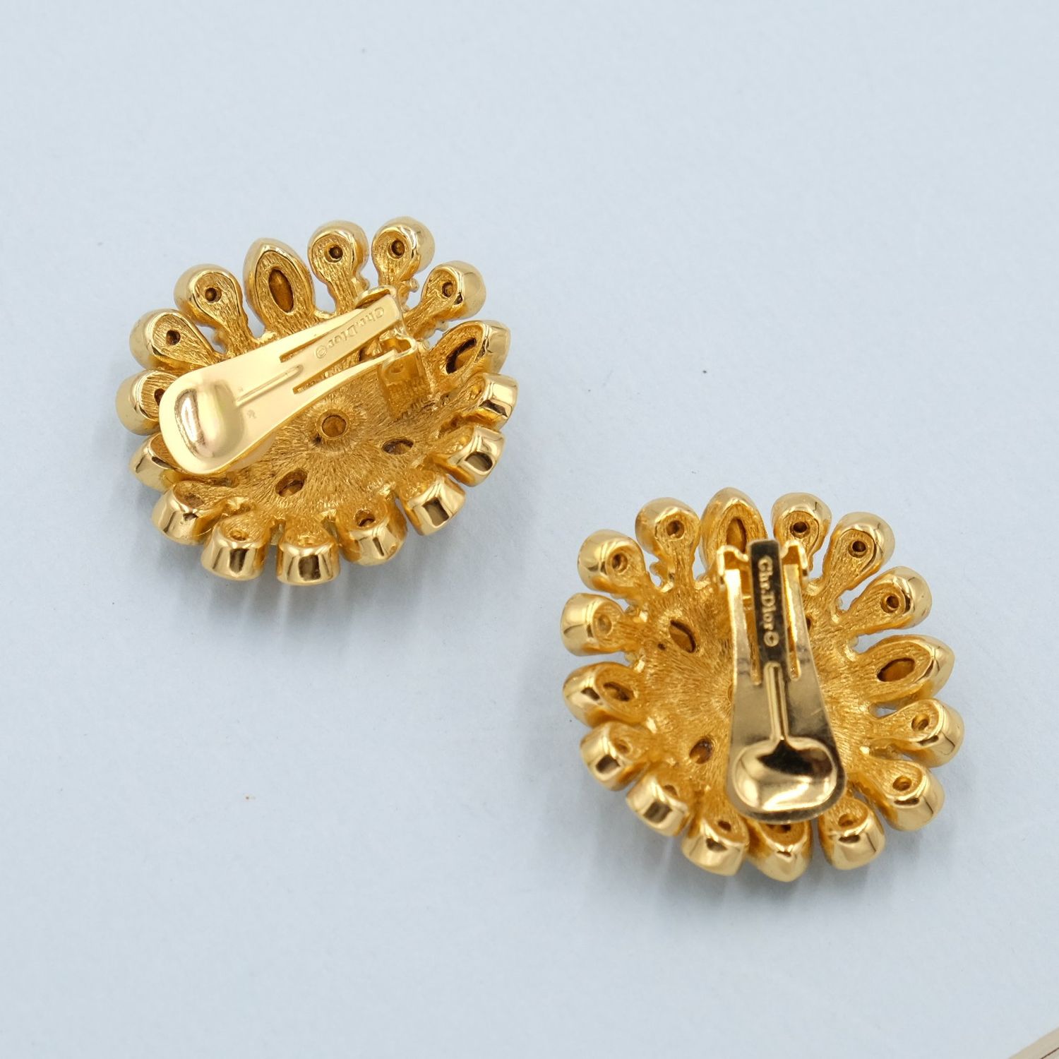 Christian Dior Large Rhinestone Earrings 1980&#39;s