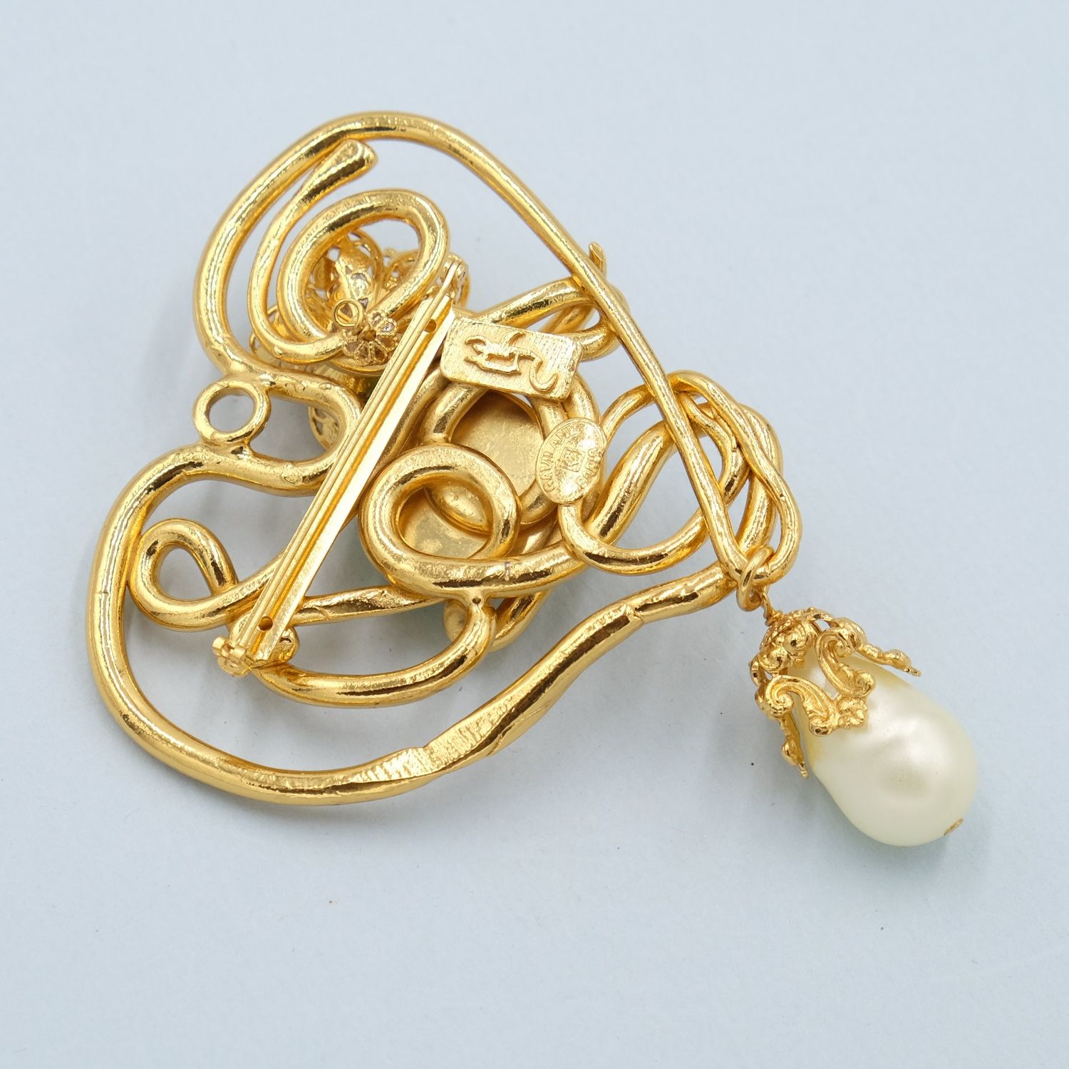 Vintage Galivane Paris Large Heart Pin 1990&#39;s