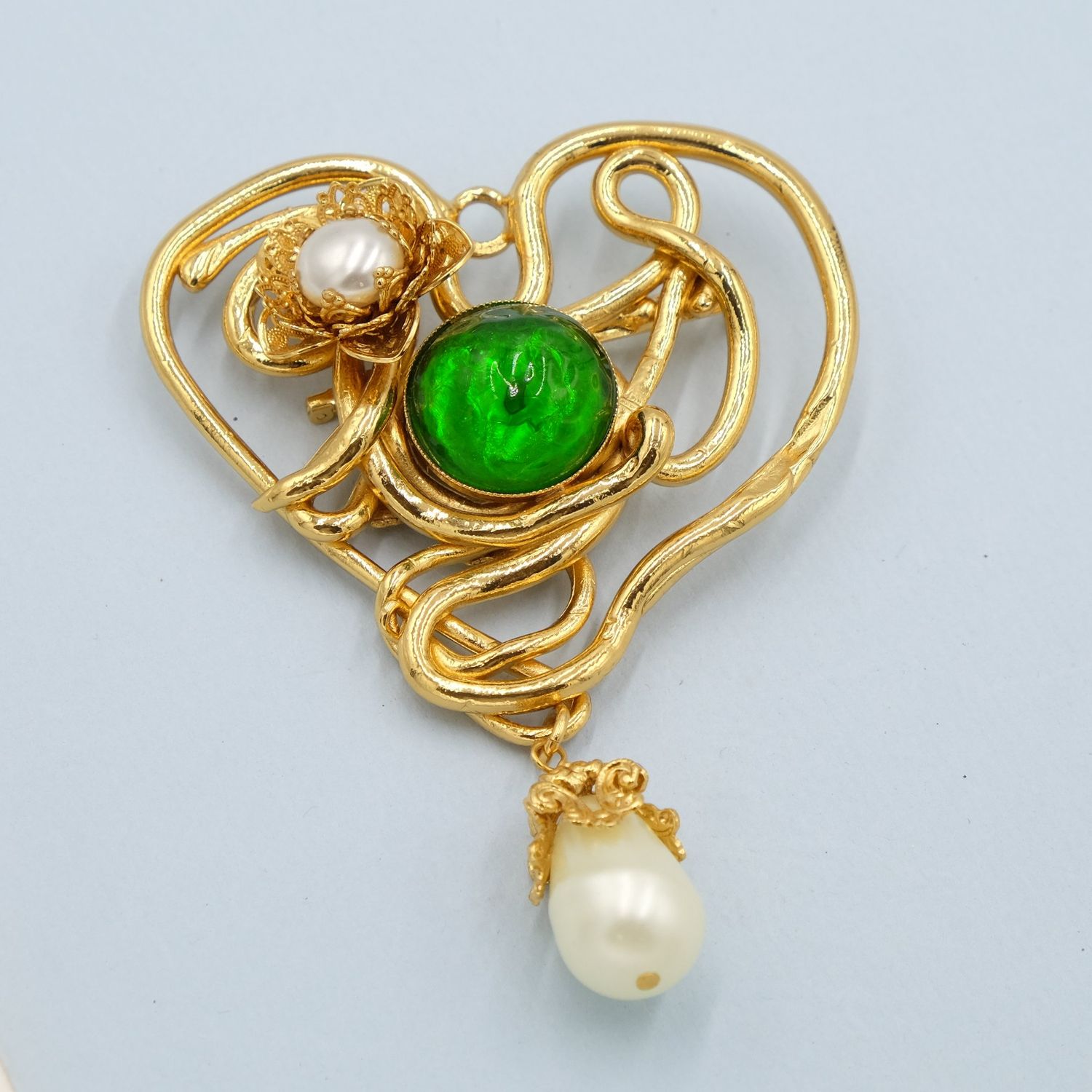 Vintage Galivane Paris Large Heart Pin 1990&#39;s