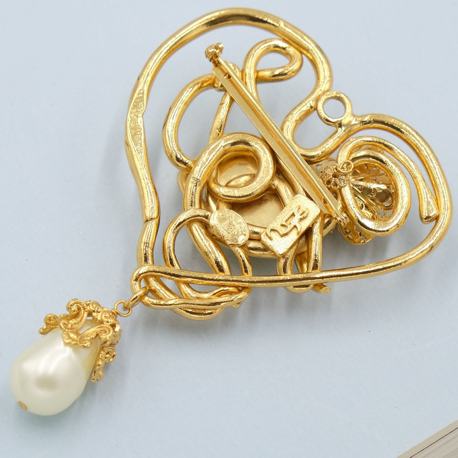 Vintage Galivane Paris Large Heart Pin 1990&#39;s
