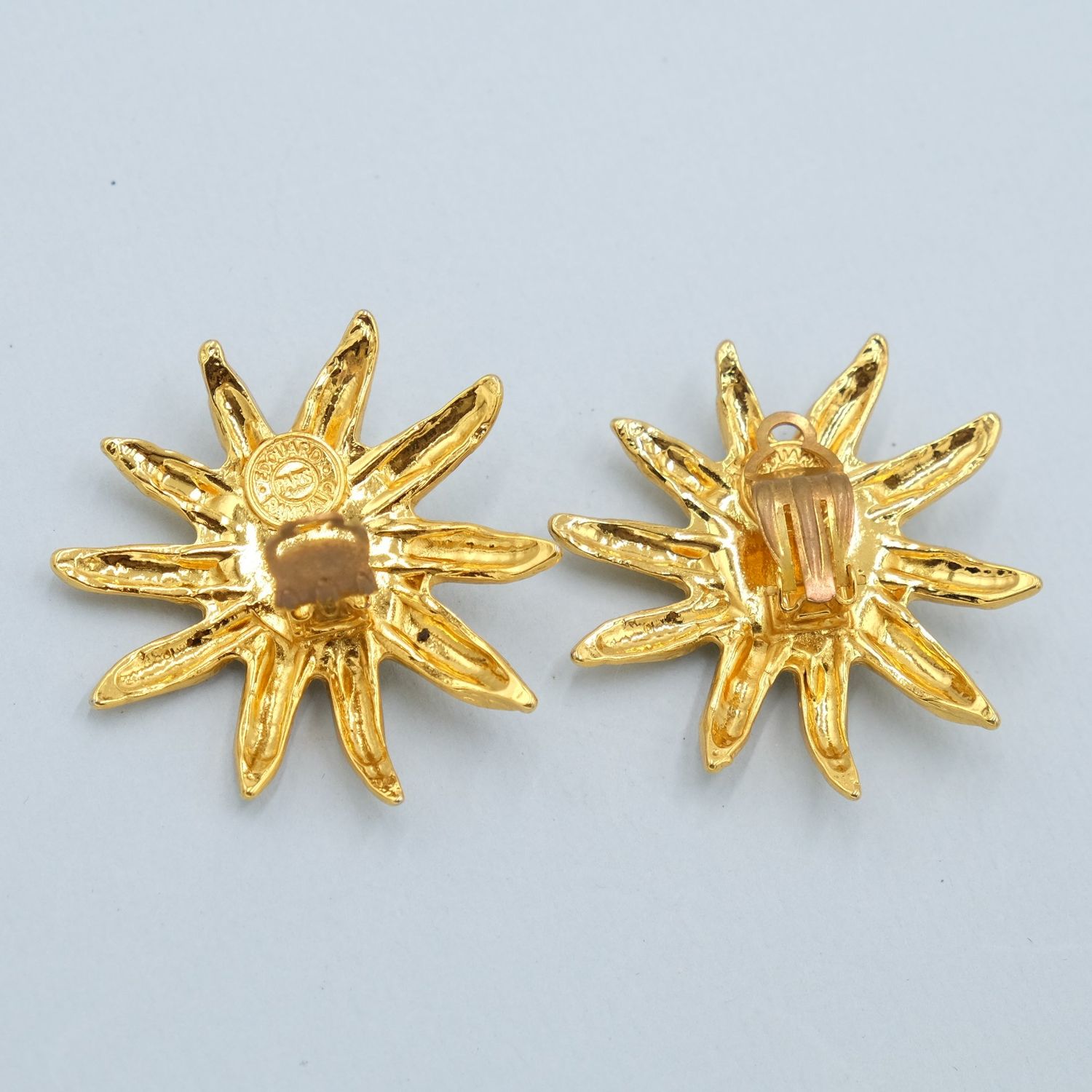 Vintage Eduard Rambaud Sun Star Earrings 1990&#39;s