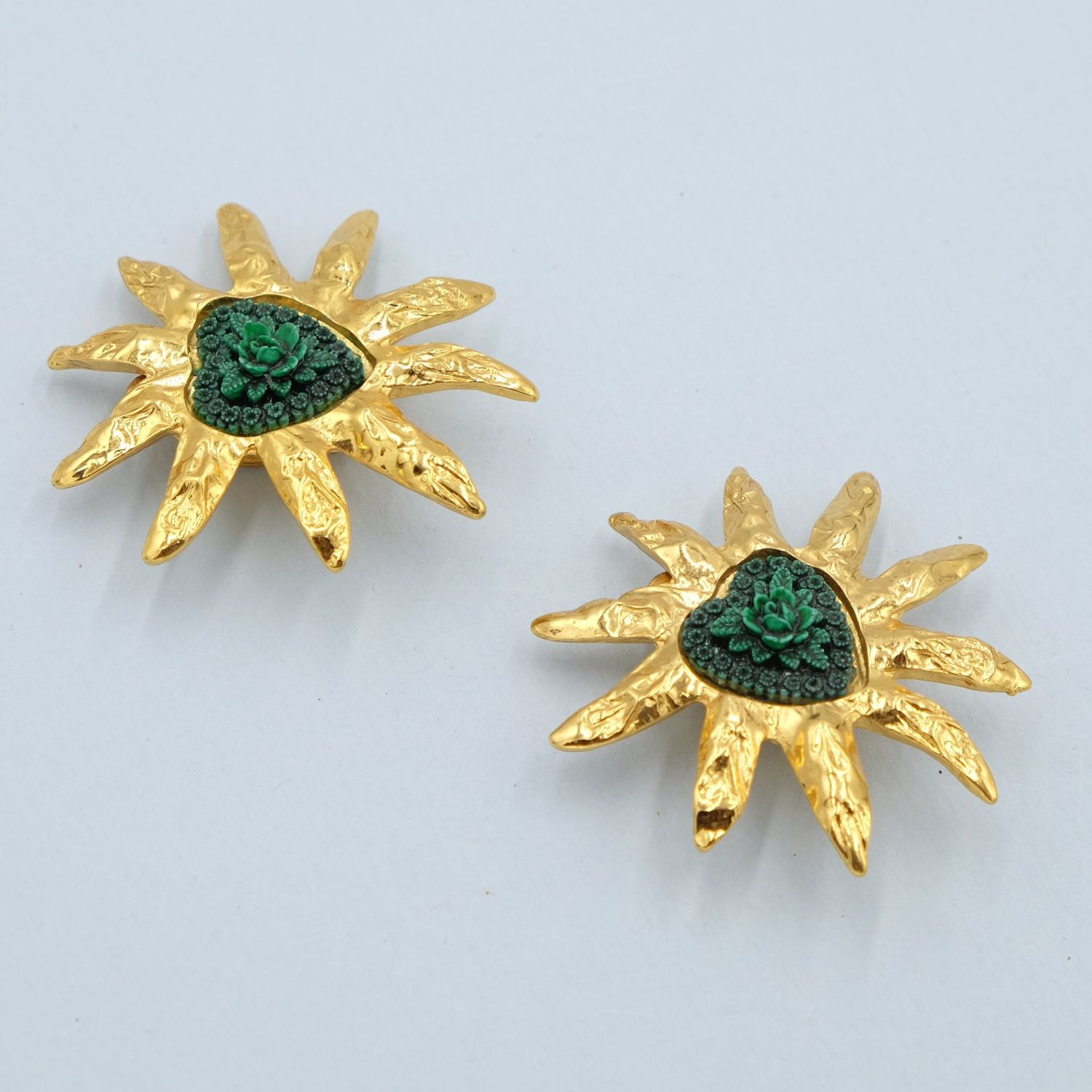 Vintage Eduard Rambaud Sun Star Earrings 1990&#39;s