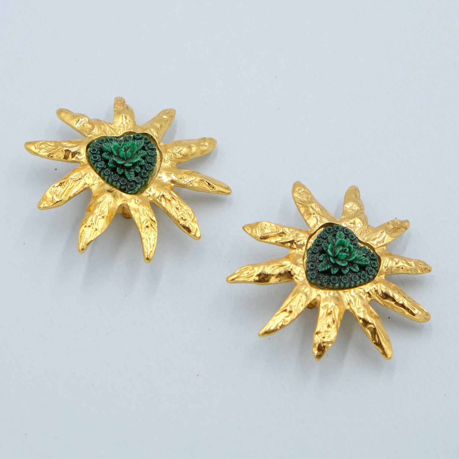 Vintage Eduard Rambaud Sun Star Earrings 1990&#39;s