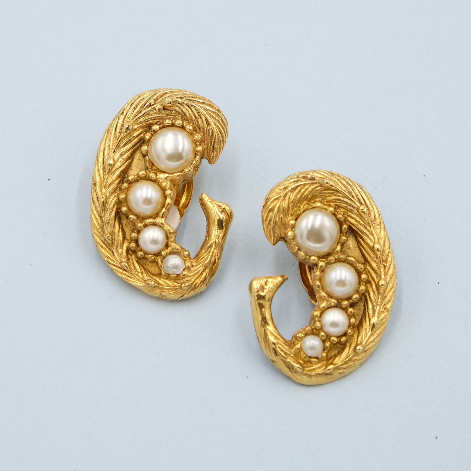 Vintage French Unsigned Earrings 1980&#39;s